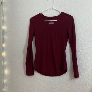 Dark red long sleeve shirt